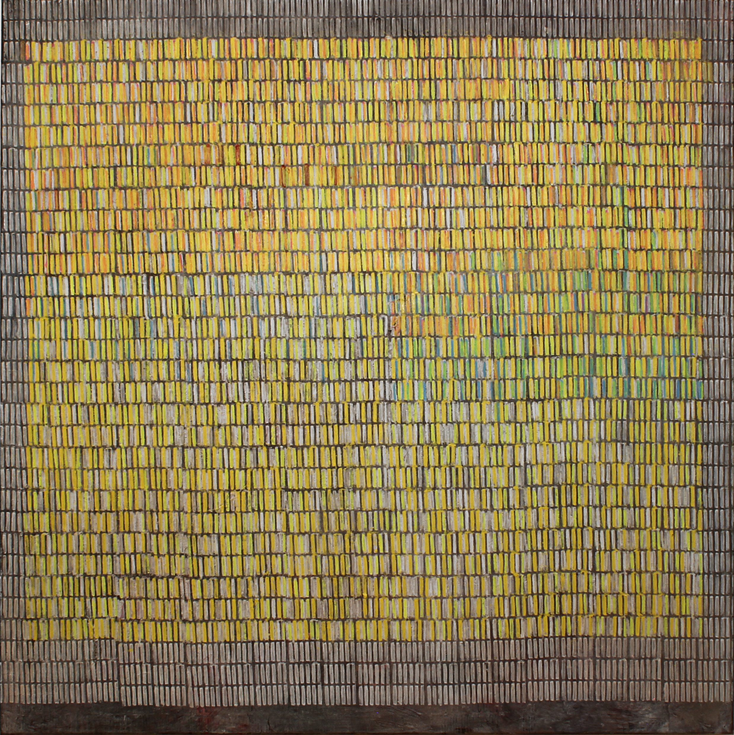 Naqsh Raj, mixed media, 2023, 100 x 100 cm at Galerie Klaus Braun, Stuttgart